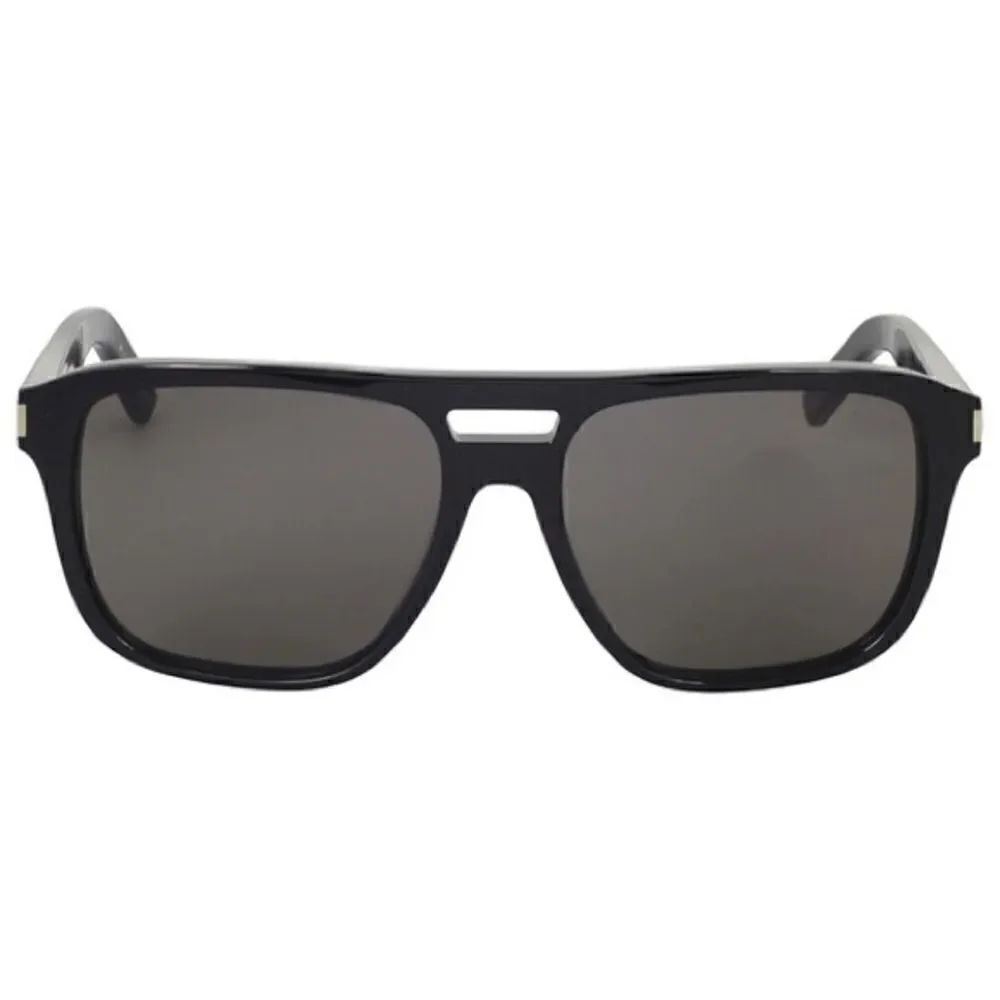 Yves Saint Laurent SL 87 Rectangular Unisex Sunglasses in Black/Grey